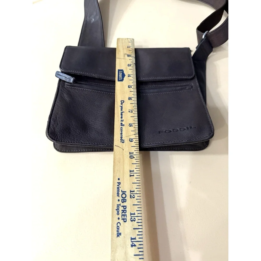 Vintage Fossil Brown Leather Crossbody‎ Unisex Messenger Bag